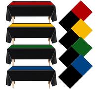 Dunzoom 4 Pack Magical Wizard Plastic Tablecloth 54 x 108 Inches Black Red Yellow Blue Green Table Cover Disposable Rectangle Table Runner for Birthday Party Outdoor Picnic Camping