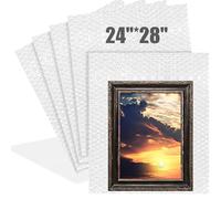 Dunzoom 5 Pack 24 * 28 Inch Extra Large Bubble Pouches Clear Bubble Pouch Wrap Bags for Packing Shockproof Cushioning Wrap Bag for Shipping Moving Fragile Dishes China Plates Painting Fragile Items