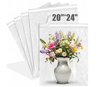 Dunzoom 5 Pack Self Seal 20 x 24 Inch Bubble Bags Extra Large Clear Bubble Cushioning Pouches for Packing Shockproof Wrap Bag for Shipping Moving Fragile Dishes China Plates Painting Fragile Items