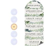 Dunzoom 5 Pcs Push Lights and Magnetic Voice Level Chart Poster Noise Level Chart Classroom Rules Poster LED Tap Light Classroom Management Tools for Teacher Elementary Back to School(Eucalyptus)