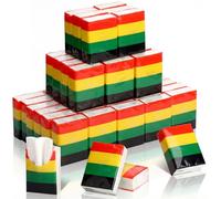 Dunzoom 50 Pack Black History Month Tissue Packs Decorations Juneteenth Supplies Goodie Bag Stuffer Pocket Tissue Red Green Paper Napkin for Party Supplies Office and Home(Red, Yellow, Green, Black)