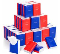 Dunzoom 50 Pack Travel Tissue Packs Bulk Mini Pocket Tissues Facial Tissue Travel Packs for Outing Wedding Party Favors Family Holiday Office, 4 Ply 7 Sheets(Red and Blue,Patriotic)