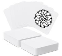 Dunzoom 50 Pcs Artist's Tiles 3.5'' x 3.5'' Zen Square White Paper Tiles Drawing Supplies for Calligrapher Watercolor Sketch Book Notebook