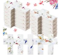 Dunzoom 50 Pcs Handmade Seed Paper Plantable Wildflower Seed Paper Recycled Flower Petals Tags Wedding Favors for Guests Craft Gifts Cards for Envelope Birthday Party, 5 Styles (Cross)
