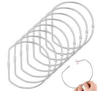 Dunzoom 8 Pcs 5 Inch Loose Leaf Binder Book Rings D-Shaped Binder Rings Large Nickel Plated Steel Book Keychain Key Washi Tape Organizer for Home Office Cards Receipts Photos Files DIY Craft Supplies