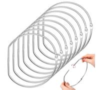 Dunzoom 8 Pcs 6 Inch Loose Leaf Binder Book Rings D-Shaped Binder Rings Large Nickel Plated Steel Book Keychain Key Washi Tape Organizer for Home Office Cards Receipts Photos Files DIY Craft Supplies
