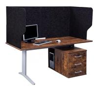 Dunzoom Large Desk Dividers for Students 47.3 x 15.7 Inch Acoustic Portable Fold Classroom Table Privacy Felt Boards for Workstation Office Home Furniture Partitions and Dividers (Black)