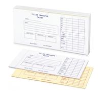 Dunzoom Teller Transfer Tickets, 100 Sets 2-Part Carbonless Bank Transfer Forms, 2 Copies per Form, Debit Credit Teller Tickets with White Blue and White Red Copies, 3-11/16 x 7-3/4 Inches