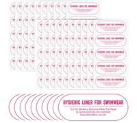 Dunzoom Try On Stickers for Swimwear Adhesive Protective Hygiene Liners Strips for Swimwear Sticker Swimsuit Bikini, Clear With Hot Pink Prints, One Size