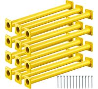 Dunzy 12 Pack Monkey Bars Swing Set Accessories Rods Playset Ladder Rungs Hardware Kit Steel Monkey Bar with Screws for Backyard Playground Equipment Mounting Plates(16.5 Inch,Yellow)