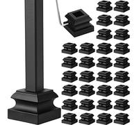 Dunzy 36 Pcs Iron Baluster Shoes Bulk Stair Flat Shoe with Screw Flat Square Baluster Shoe 1/2 Inch Stair for Staircase Scroll Basket Twist Knuckle Staircase Metal, Satin Black