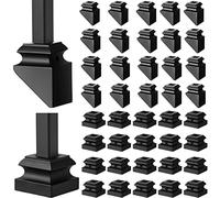 Dunzy 40 Pcs Iron Baluster Shoes, Flat & Slant, 1/2 Inch Square, Staircase Balusters, Black