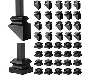 Dunzy 40 Pcs Iron Baluster Shoes, Flat & Slant, 1/2 Inch Square, Staircase Balusters, Black