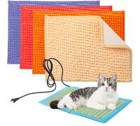 Dunzy 5 Pcs Small Animal Heating Pad Include 1 Pet Heating Pad with 3 Levels 16 x 12 Inch, UL, 4 Washable Pee Pads, Waterproof Winter Warming Heater Mat Bed for Rabbit Hutches Chick Brooders