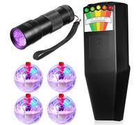 Dunzy 6 Pcs Ghost Hunting Equipment Kit Include 1 Emf Meter 1 UV Flashlight and 4 LED Light up Pet Cat Ball Ghost Investigation Paranormal Equipment for Home Office Inspections Gifts (Portable)
