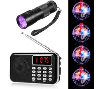 Dunzy 6 Pcs Ghost Hunting Equipment Kit Includes 1 FM Radio, 4 Light up Cat Balls (Include Battery), 1 Black UV Flashlight for Paranormal Research