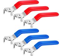 Dunzy 6-Piece Stainless Steel Lever Ball Valve Handle, Red & Blue, 5 x 8 x 2 mm, Modern Style, Easy to Install, Sturdy, Ambidextrous, Medium Size