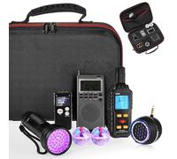 Dunzy 8 Pcs Ghost Hunting Equipment Kit, Include 1 Emf Meter 1 Spirit Ghost Hunting Research Case 1 Voice Recorders 1 Flashlight 1 Speaker 2 Motion Light up Cat Balls 1 FM Radio (Emf Meter 5, Radio 2)