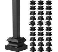 Dunzy Iron Baluster Shoes Stair Flat Shoe with Screw for 1/2 Inch Staircase Balusters Metal Spindle Railing, Black (30 Pcs)