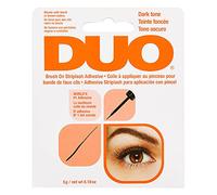 DUO Brush-On Striplash Adhesive Cluster Lash Glue | Strong Eyelash Glue with Lightweight Formula | Professional Lash Glue for Eyelash Extensions & Cluster Lashes | Black/Dark Tone, 0.18 Ounces