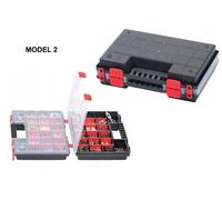 Duo Compartment Storage Tandem Organiser Case Tool Box Adjustable Dividers