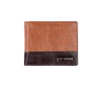 DUO DUFFEL Bi-fold Design Genuine Leather Brown Wallet RFID Protected for Men