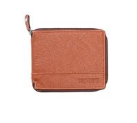 DUO DUFFEL RFID Protected PU Leather Men's Bi-fold All Round Zipper Design Wallet (Tan)