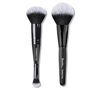 Duo Ended Foundation Concealer Blending Makeup Brush with Flawless Fluff Large Face Brush 2 Pcs Value Pack Ideal for Liquid, Cream,Buffing Cosmetics Makeup Contour Blush Bronzer by Bueart Design