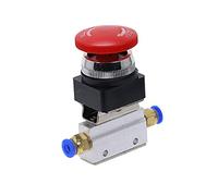 1 Piece Red Mushroom Cap Emergency Stop Button Self Lock 2 Position 3 Way Air Pneumatic Mechanical Valve MOV- 3 1/8" Thread DUO ER (Color : 4mm)