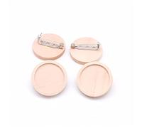 DUO ER 10pcs Blank Wooden Cabochon Brooch Base Settings 20 25 30 40mm Dia Round Bezel Tray Diy Making Brooches Pin (Color : 40mm)