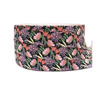 DUO ER 10Yards 15mm Flower Water Lily Printed Shiny Fold Over Elastics Ribbon Spandex Satin Bands Headband Tutu Dress Sewing Trim (Color : 1)
