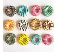 DUO ER 2pcs/lot Cute Sweet Donut Doughnut Fridge Message Magnet Simulation Food Magnet for Kids Message Holder Decoration