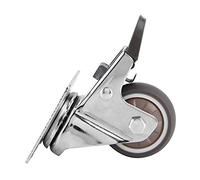 DUO ER 4 Pcs 2-inch TPR Metal Light Weight Chrome Plate Screw Caster With Brake for Trolley Caster Wheels Furniture