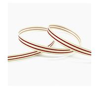 DUO ER 5 yards 10mm Printed Stripes Grosgrain Ribbon for Gift Wrapping Wedding Decoration Hair Bows DIY Craft Christmas Thanksgiving (Color : Beige)