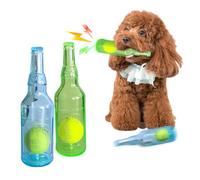 DUO GE MAO Dog Squeaky Toys for Boredom, 2 PCS Water Bottle Dog Toy with Tennis Ball, Funny Dog Chew Toys for Aggressive Chewers, Interactive Dog Toys to Keep Them Busy for Small and Medium Dogs (S)