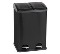 Duo Kitchen Trash Can 2X20 Liters Black Matte Waste Bin Step Bin Waste Separator