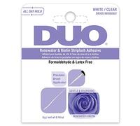 Ardell DUO QUICK-SET Striplash Adhesive in White/Clear - Biotin & Rosewater-Infused False Eyelashes Glue, Precision Fake Lashes Applicator, Water-Resistant & Long-Lasting - Makeup Gifts for Women