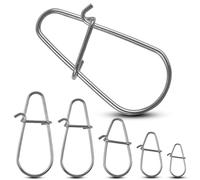 Duo Lock Snaps Sea Fishing Clip Stainless Steel Quick Change Fishing Swivels Snaps Speed Clips for Lure Snap Connector Freshwater Saltwater Tackle (100pcs/box, 3#-70lb)