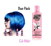 DUO PACK-CRAZY COLOR NEUTRAL MIX 250ML+ CRAZY COLOR CAPRI BLUE X4 BOTTLES