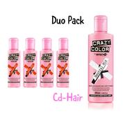 DUO PACK-CRAZY COLOR NEUTRAL MIX 250ML+ CRAZY COLOR CORAL RED X4 BOTTLES