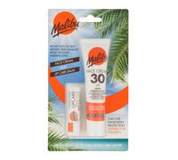 Malibu Sun SPF 30 Face Cream and SPF 30 Lip Balm Duo, High Protection Sun Cream, Water Resistant, Vitamin Enriched, 2 pack