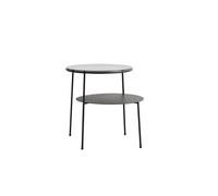 Duo Side Table Black with Dark Smoked Glass Woud