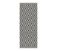 Duo Weave Black & White Geometric Woven Effect Reversible Large Indoor & Outdoor Runner, (L)180Cm X (W)70Cm