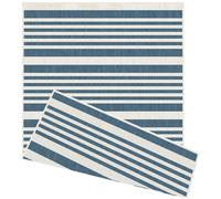 Duo Weave Outdoor Blue Rug Modern Stripes - 120X170 cm