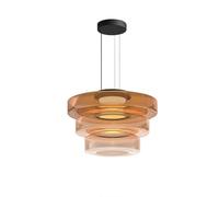 DUOAZJL 3-Layer Large Design Glass Pendant Lights, Hanging Light with Round Shade, Art Deco Island Chandelier,Farmhouse Style Hanging Pendant Light for Kitchen Study Room and Hallway(1)