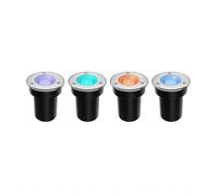 DUOAZJL 4pcs LED Beam Spotlights - Outdoor 3W Round Floor Lamp, Underground Well Light/COB Mini Landscape Spotlight/IP67 Waterproof Landscapes Lighting Flood/Step Garden Light(Warm White,3W(12-24v))