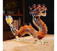 DUOAZJL Art Statue - 1000ml Dragon Drinking Decanter Whiskey and Wine Decanter, Zodiac Dragon Shape Glass Animal Whiskey Bottle