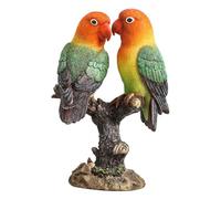 DUOAZJL Art Statue - Lovebird Resin Figurine Parrot Statue Sculpture Ornament Decor Parrot Collectible Craft for Office Desk Display