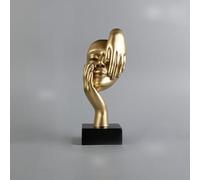 DUOAZJL Art Statue Sculpture - Creative Decorative Abstract Face Resin Sculpture, 3 Colors and Styles to Choose from，Home Decor(Gold a)