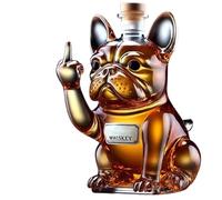 DUOAZJL Art Statue Sculpture - Funny Bulldog Whiskey Bottle, Dog Whiskey Wine Glass Bottle, Unique Wine Decanter, Home Bar bulldog Lovers Decoration(A)